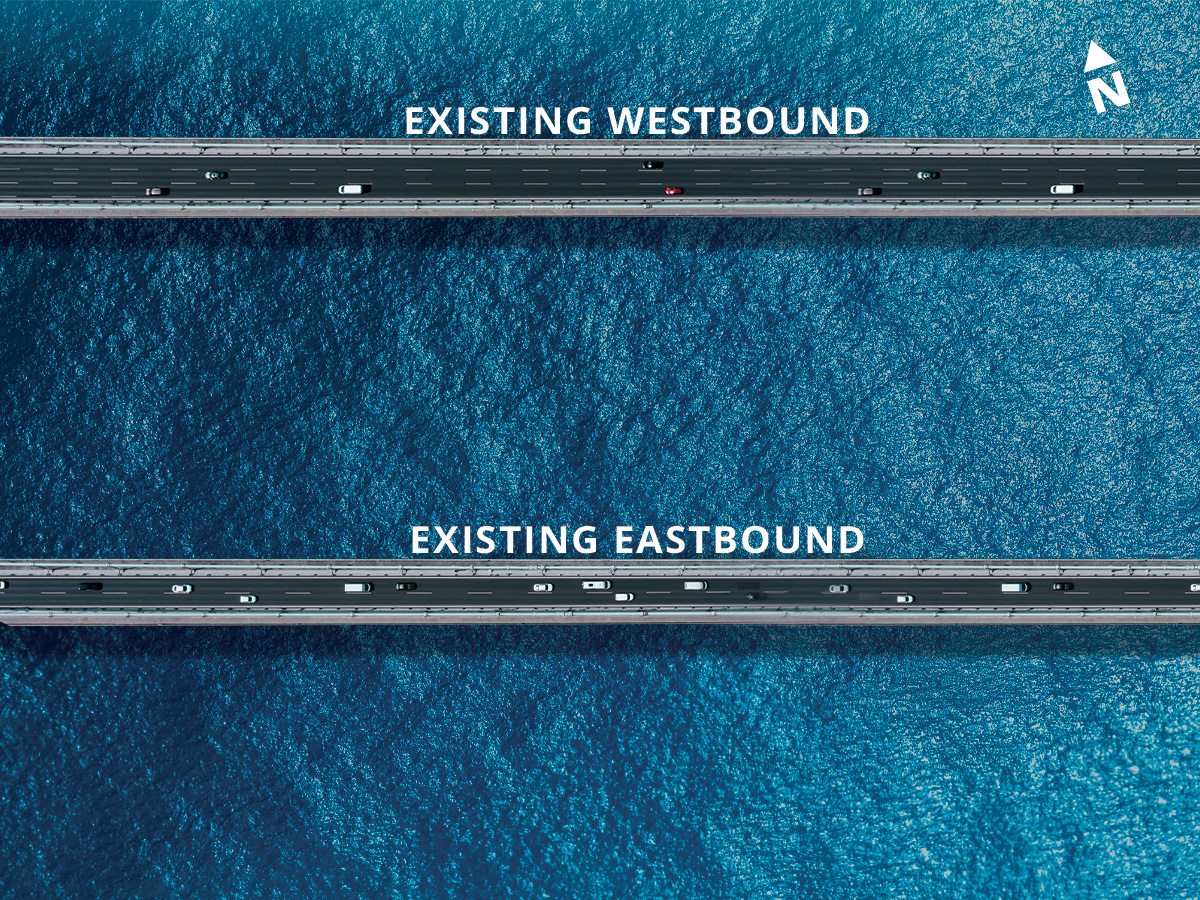 Rendering depicting the two existing Bay Bridge spans.