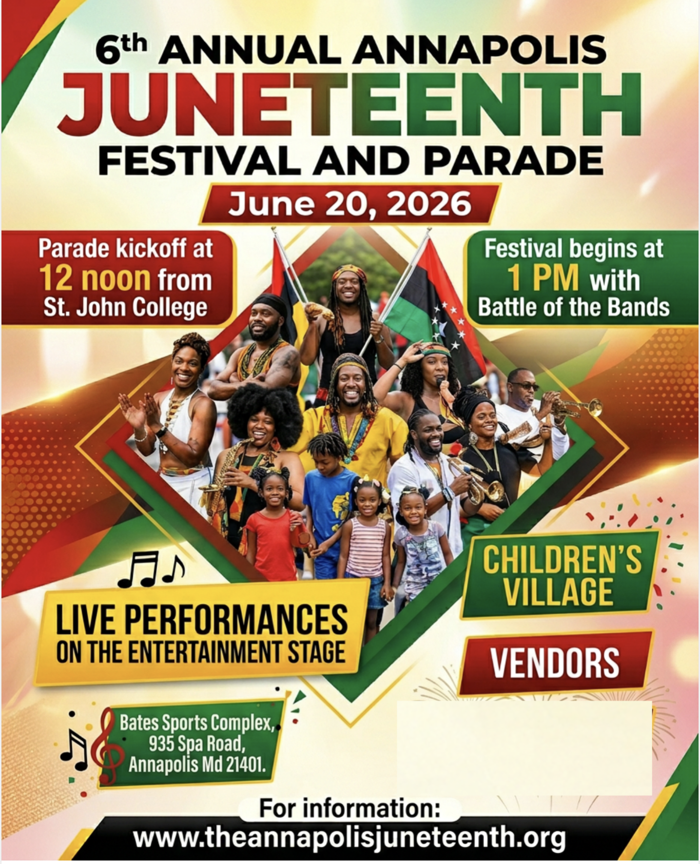 Promotional Poster for the Juneteenth Festival and Parade